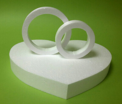 Herz 30 cm + 2 Ringe Hochzeit Rund Dekoration Wand Styropor ...