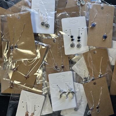 Liquidation Lot of Handcrafted Sterling Silver and Vermeil Ear Threads- 12 Pairs