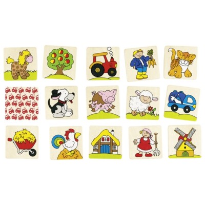 GOKI - 56890 - WOODEN TOY - FARM MEMO GAME