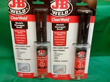 JB Weld 50114 ClearWeld Quick Setting Epoxy, Clear 0.47 oz. Lot of 2