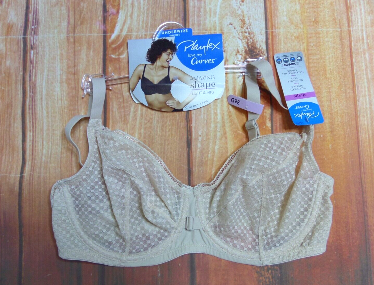 NEW PLAYTEX LOVE MY CURVES BEIGE BRA STYLE 4713 UNDERWIRE Light