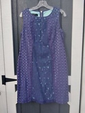 Nine West Dress Purple Blue Women’s Size 8 Lace With Backing
