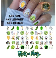 Rick & Morty Waterslide Nail Decals Set Of 50 Bonus & Instructions