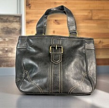 Tommy Hilfiger Black Pebble Leather Purse Bag w/ Gold Tone Hardware Y2K Handbag
