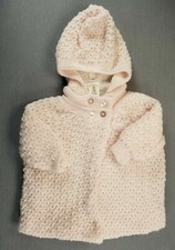 Baby Girl Cuddle Bear Collections 0-3 Month Pink Knit Hooded Sweater Jacket