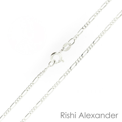 925 Sterling Silber 2 mm zierliche Figaroketten Italien gestempelt .925 alle Längen