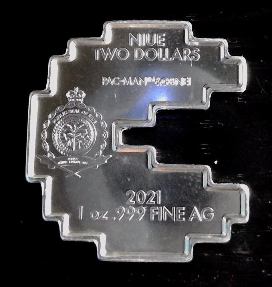 Niue 2021 1 oz. .999 Silver $2 Pac Man BU Coin Limited Edition of 25,000