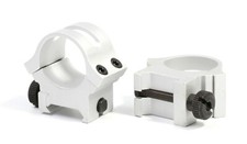 Stainless Silver 1" 1 inch Medium Height Rifle Scope Rings for weaver Picatinny