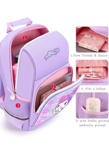 Sanrio Kuromi Backpack for School Trendy Purple Genuine Hello Kitty School Bag - Picture 8 of 22