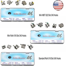 US Dental Orthodontic Metal Brackets Standard Mini Roth MBT 018 022 345 Hooks