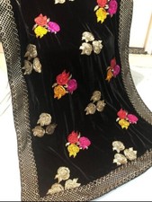 pakistani indian velvet Embroidery Flower shawl