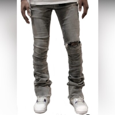 NWT Pure Reign ncl Ash Grey Stacked Denim 32