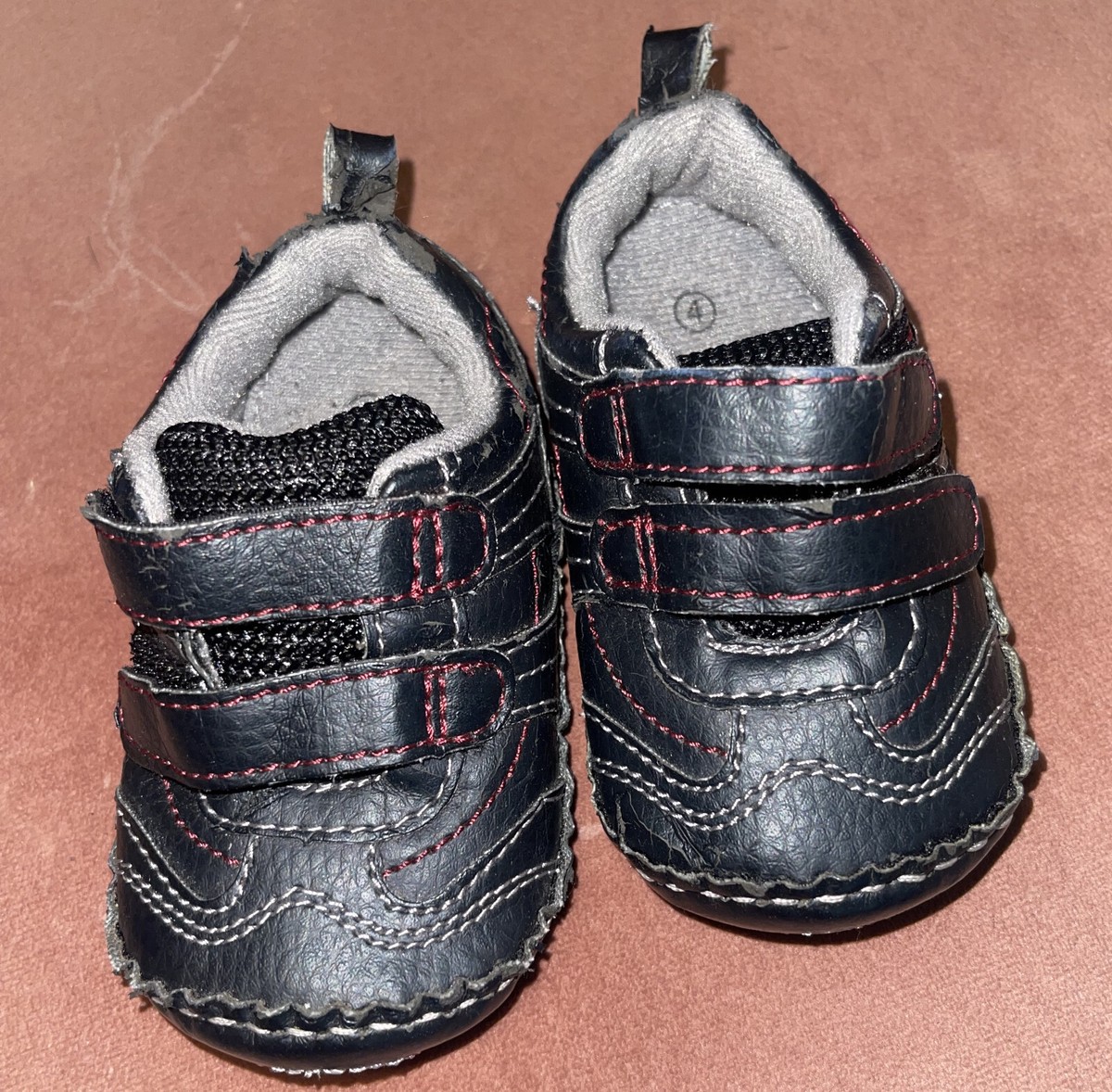 Koala Kids Baby Boys Crib Shoes, First Walking Shoes, Toddler Size Black - Main Image