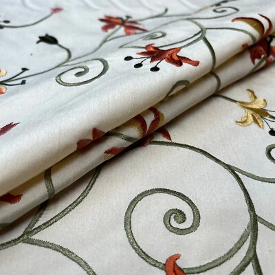 Tissu Brodé En Soie Synthétique 3 Mètres iLiv 4010 10 Rideau Rembourrage Coussin - Photo 1/4