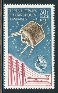 FSAT TAAF MNH Selections: Scott #C8 30Fr ITU UIT Satellite Issue CV$200+