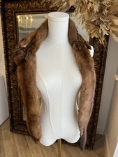 Vintage 1940s 1950s Mink Fur Stole Wrap Brown Fur Collar Old Hollywood Glam