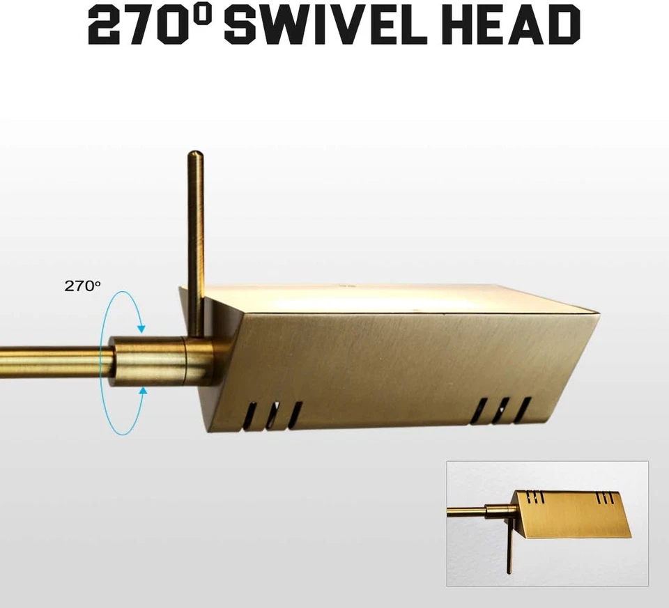 Lámpara de Pie LED O’Bright Dorado Regulable 12W Brazo Ajustable Lectura Artesanal Luz Foto 4 de 4