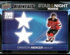 2021-22 UD Credentials #2SR-7 Dawson Mercer Star of the Night: 2nd Star Rookies