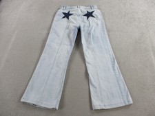 We the Free Jeans Womens 30 Blue Denim Flare Star Embroidered Light Wash Pants