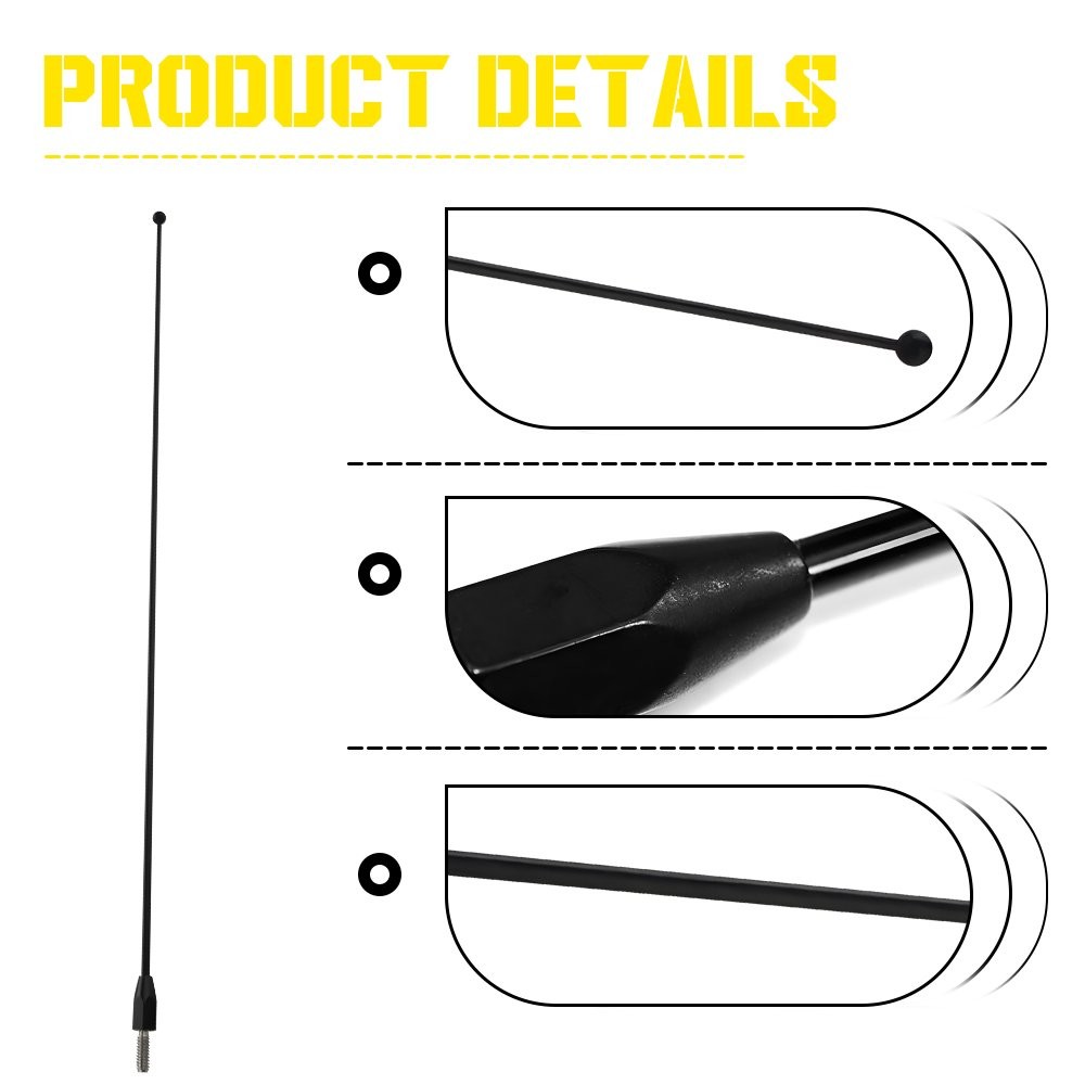 12" Black Stainless Antenna Mast Power Radio AM/FM fit Ford Transit 2015-2024 EK - Image 8