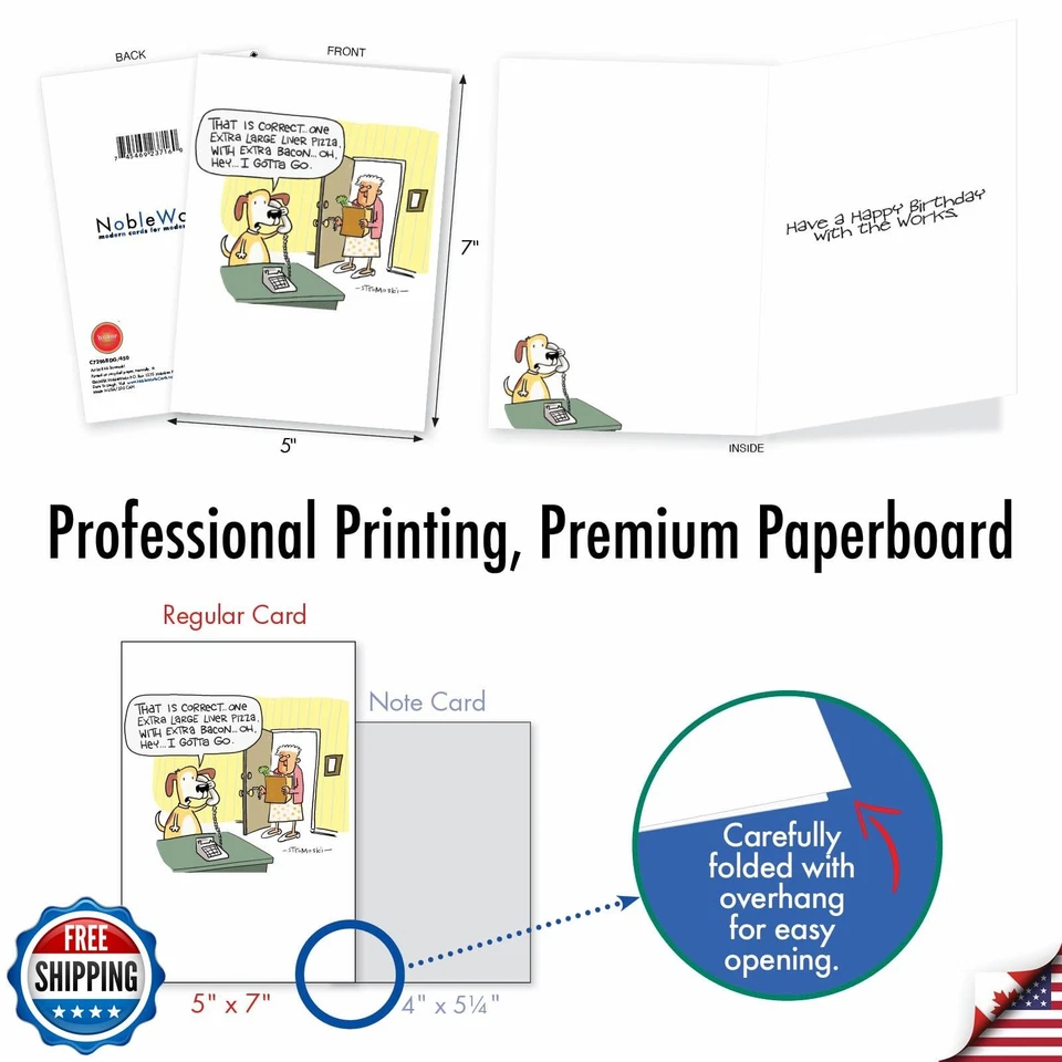 NobleWorks - 1 Happy Birthday Greeting Card Funny - Cartoon Comic Humor, Cele - Image 3 of 4