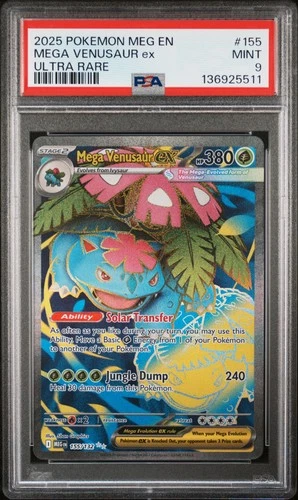 136925511 Mega Venusaur ex 2025 Pokemon Mega Evolution #155 Ultra Rare PSA 9
