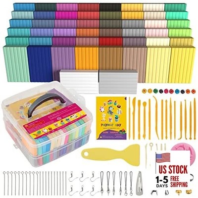 Polymer Clay 50 Colors, Modeling Clay for Kids DIY Starter Kits, 50 Colors A