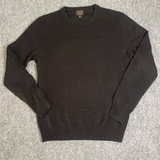 J Crew Sweater Crew Neck Pullover Unisex 100 Cashmere Small Black Long Sleeve