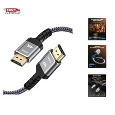 4K Long HDMI 2.0 Cable 15FT/4.5m - 4K 60Hz HDR Braided HDMI Cord, 18Gbps High...