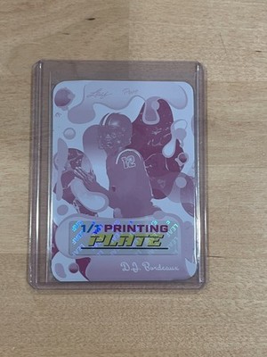 DJ Bordeaux 2025 Leaf Eclectic Football Signature Series 1/1 Printing Plate