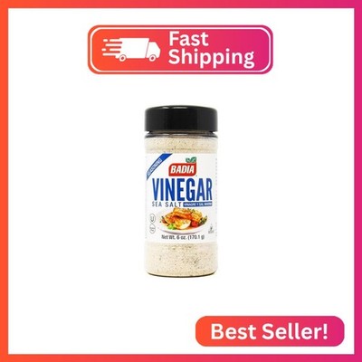 Badia Vinegar & Sea Salt Seasoning 6 oz   Tangy and Savory Flavor Blend of Zesty