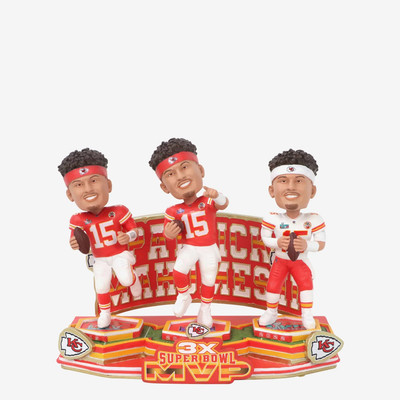 Patrick Mahomes Kansas City Chiefs 3X Super Bowl MVP Bobblehead NFL Football