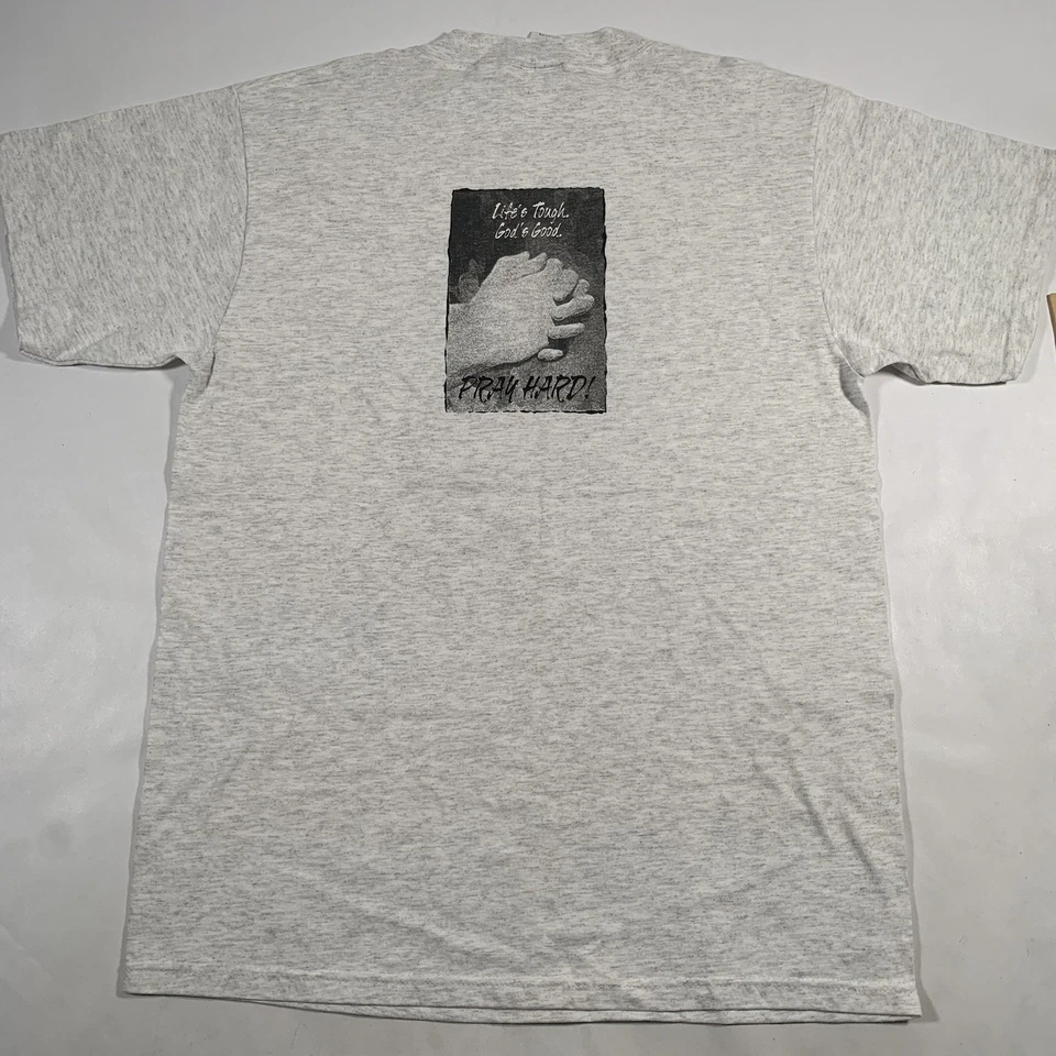 VTG Living Epistles Position Is Everything Pray Hard T-Shirt Large Jesus God - Image 4 of 4