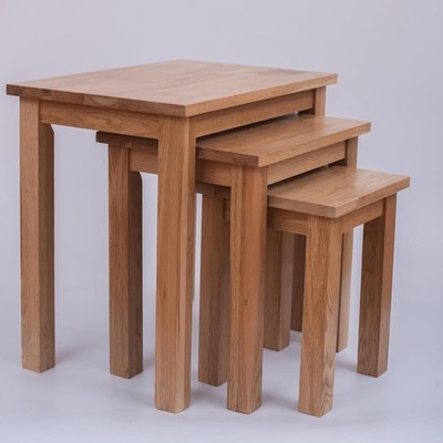 Satz Couchtisch 3er Set Naturholz multifunktional stark robust Eiche