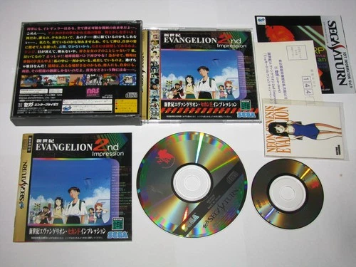 Neon Genesis Evangelion 2nd Impression Sega Saturn Japan +cards reg US Seller