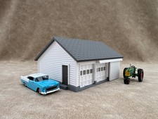 1/64 Scale 1940s Farm Garage - Farm Set Model - Made in USA - Gray Roof
