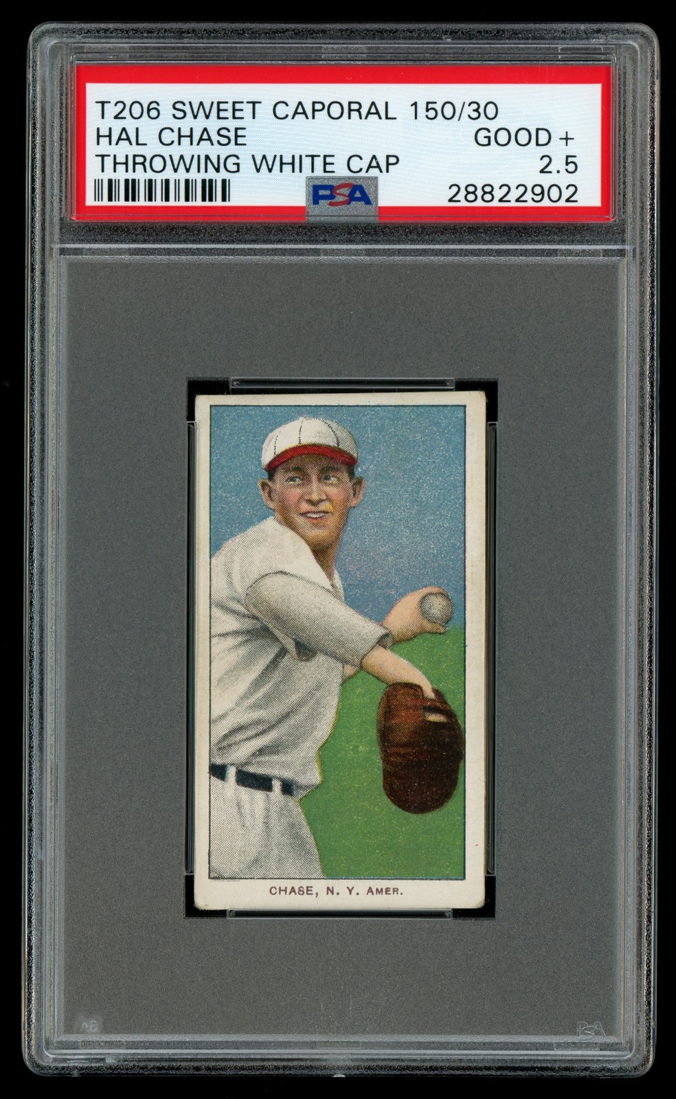 T206 Sweet Caporal 150 Hal Chase NY Highlanders PSA 2.5 GD+ (66280)