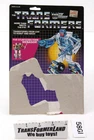 Transformers G1 Breakdown Card Backer 1986 Vintage Hasbro G1