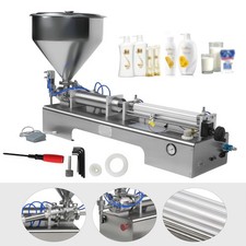 600ml Liquid Paste Filling Machine Pneumatic Bottle Pack Piston Filler & Hopper