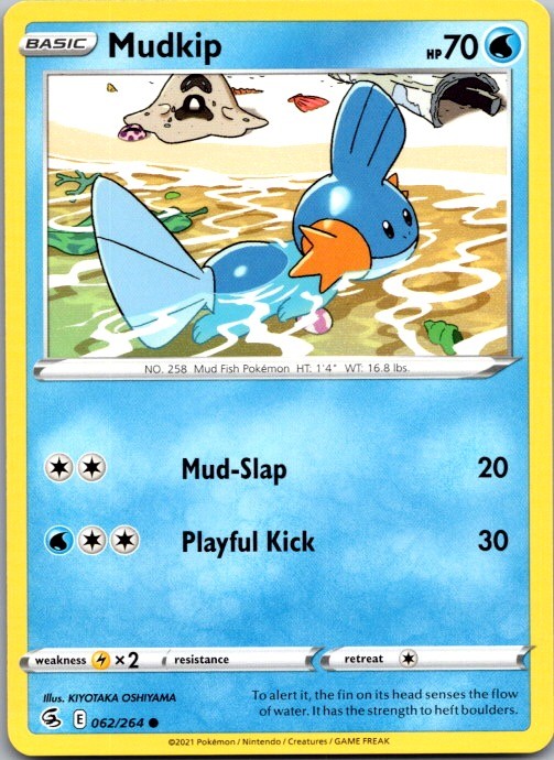 Mudkip 062/264 Common Fusion Strike Pokemon Near Mint