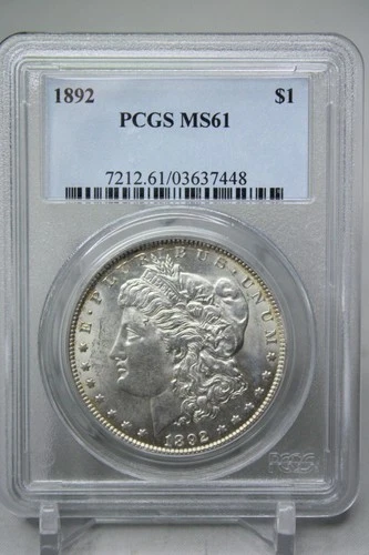 1892 Morgan Silver Dollar PCGS MS61 #7448