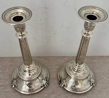 GORHAM PAIR RARE 10 3/4" RENAISSANCE FLORENZ PATTERN STERLING CANDLESTICKS 1929