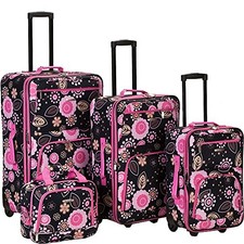 ROCKLAND IMPULSE 4PC SOFTSIDE UPRIGHT LUGGAGE SET TAG TELES, F108, PUCCI