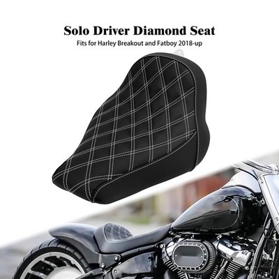 Schwarz Vorne Fahrer Solositz mit Weiß Für Harley Breakout FXBR Fat Boy 18-2023