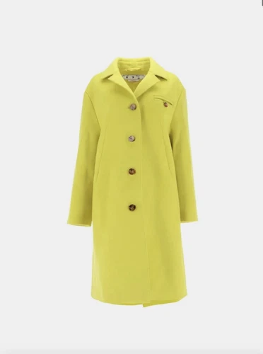 OFF WHITE Cappotto lana giallo OFF WHITE taglia extra small (38) ORIGINALE PREZZO AL PUBBLICO £ 1500 #R