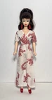 Vintage Barbie Handmade Floral Jumpsuit OOAK Fashion w/ Heels & Earrings