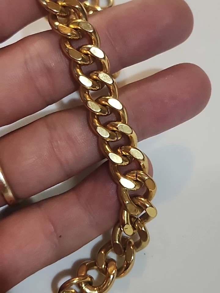 Collar Vince Camuto Cadena Gruesa Tono Dorado Cristal Diseñador Alta Gama Foto 4 de 4