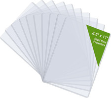 Hard Plastic Sheet Protectors, Rigid Clear Waterproof Protector, 8.5" X 11" 14 P