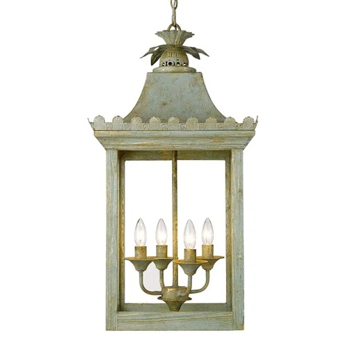 Golden Lighting 0838-4P Vintage Sage Finley 4-Light 16"W Taper Candle Pendant - Picture 1 of 8
