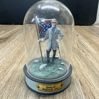 Civil War GENERAL ROBERT E. LEE Figure Hand-painted Glass Dome Franklin